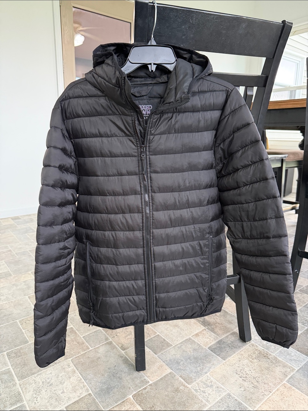 Aeropostale Black Quilted Hooded Puffer Jacket